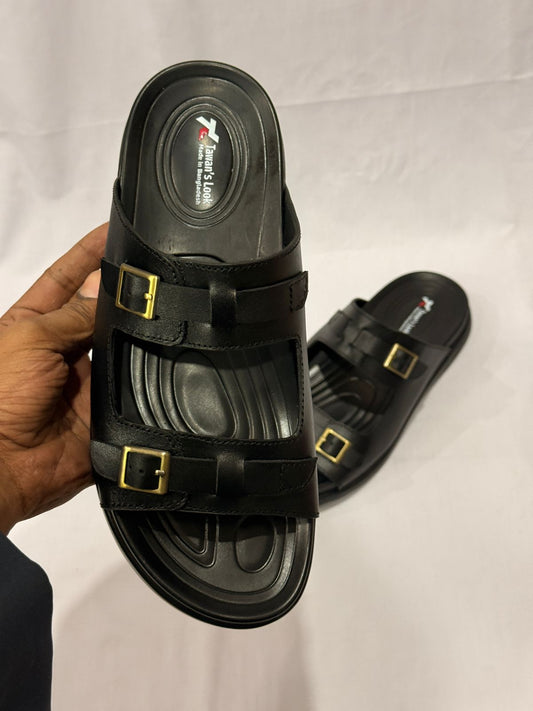 Classic Double Buckle Slide – Matte Black