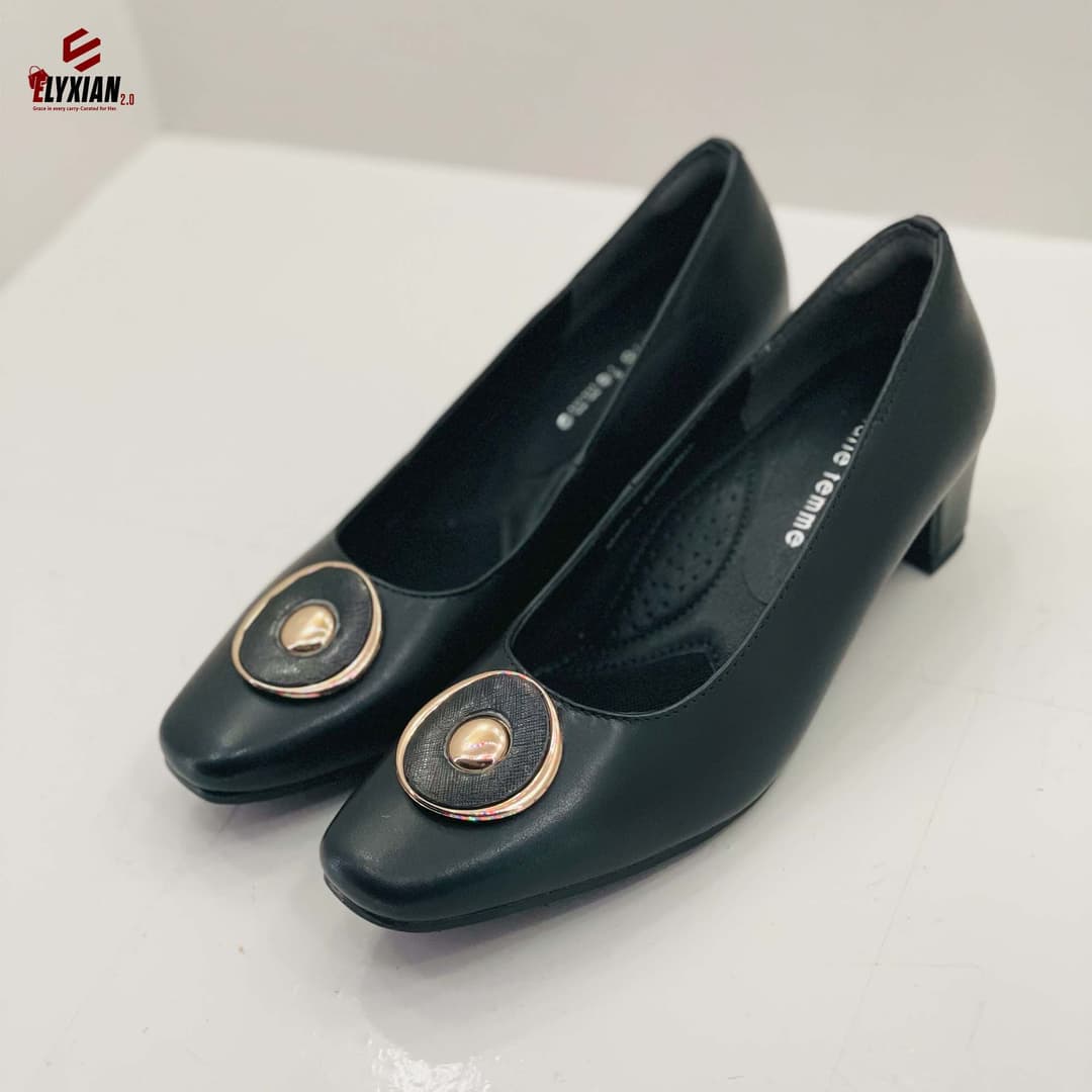 Ladies Semi Formal Heels Round - Black