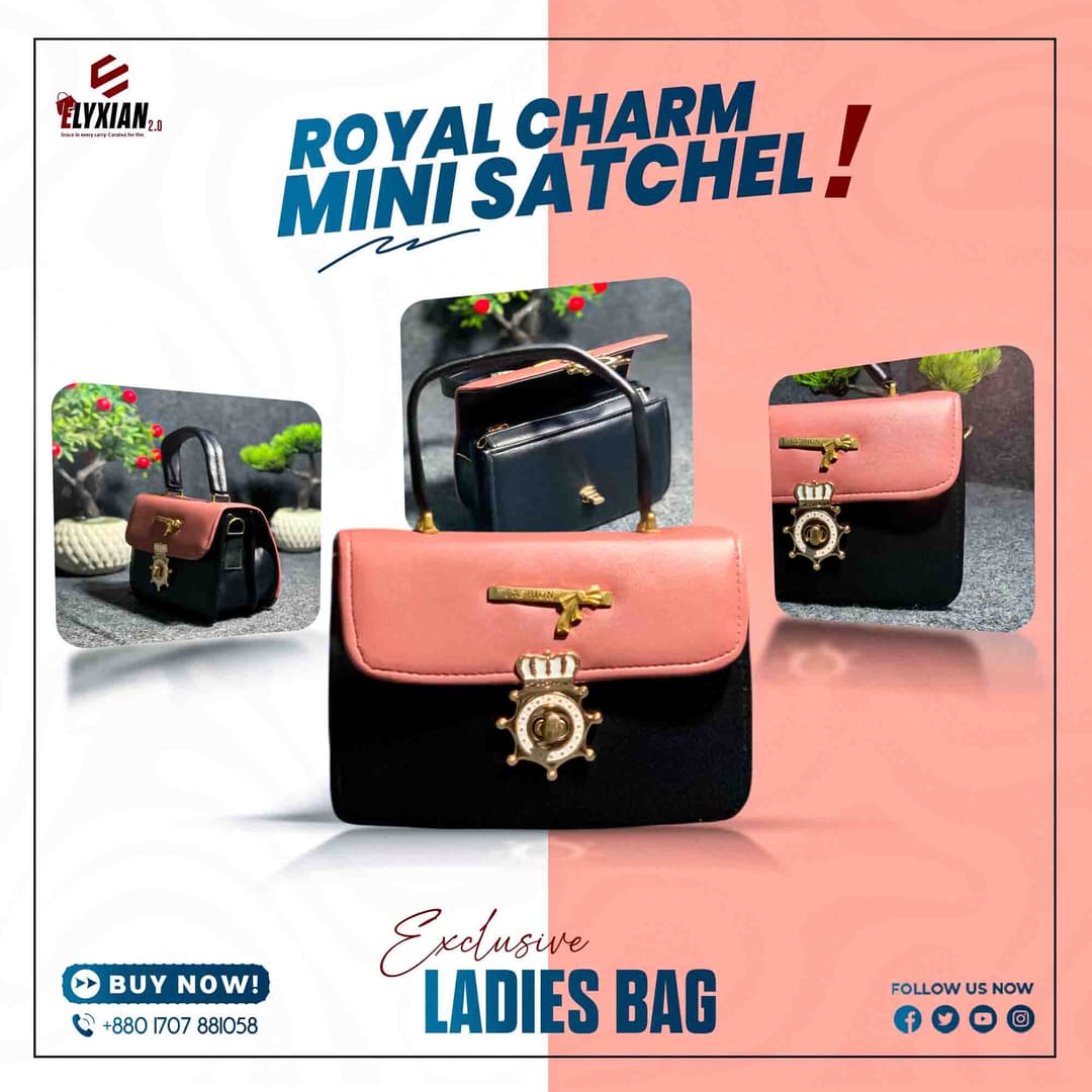 Ladies Mini Hand Bag - Black & Sweet Color