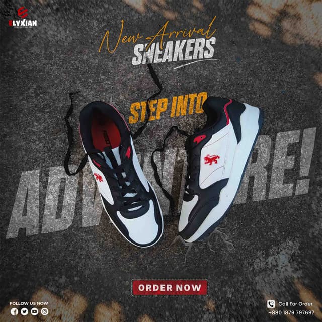 Redtape Black & White Sneaker