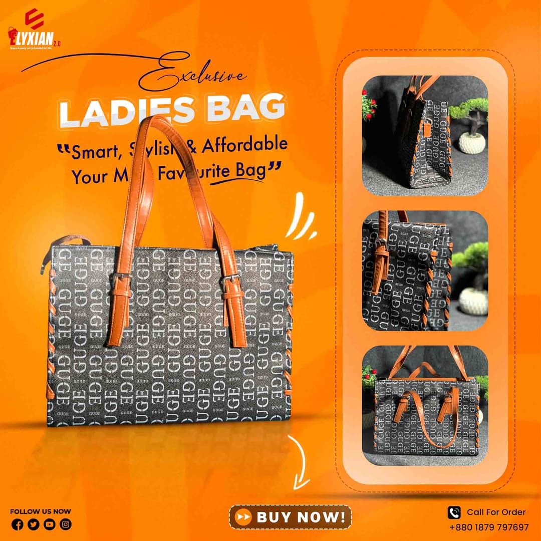 Ladies Bag - Orange & Black Mix