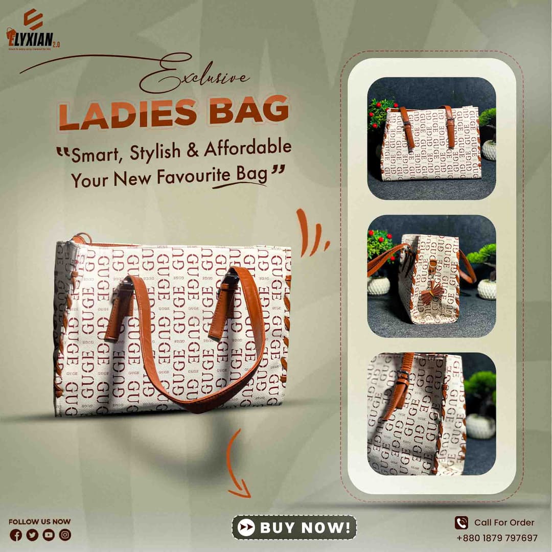 Ladies Bag - Orange & White Mix