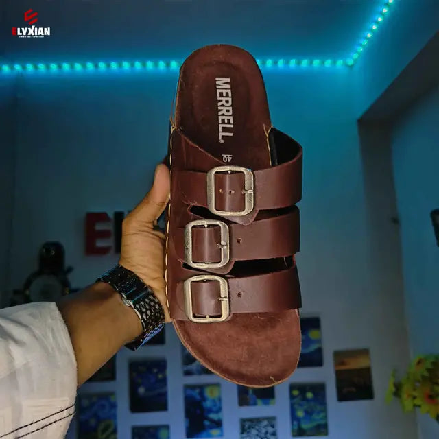 Merrel 3 Stripe Belt Sandal - Chocolate