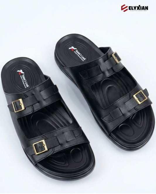 Classic Double Buckle Slide – Matte Black