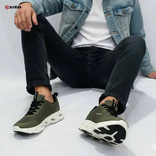 Crivit Men’s Lightweight Mesh Sneakers - Olive