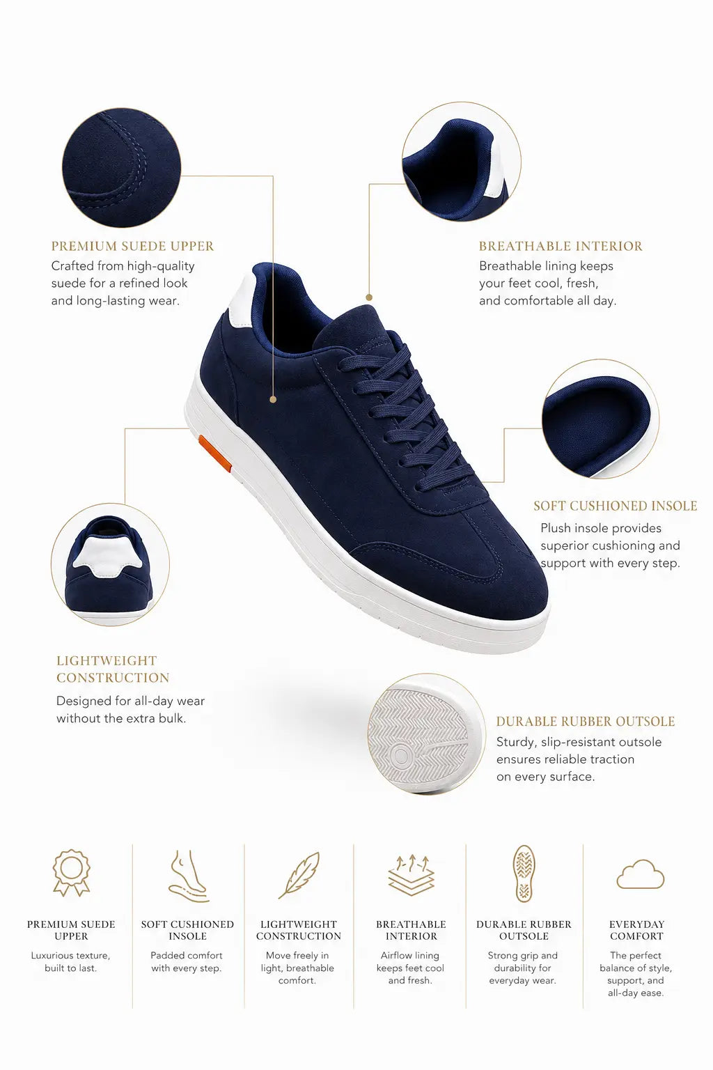 Esmara Navy Suede Court Sneaker
