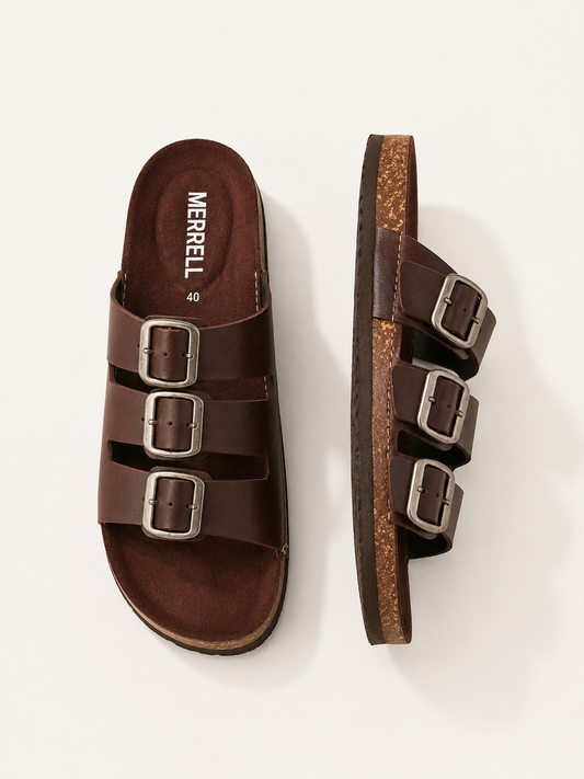 Merrel 3 Stripe Belt Sandal - Chocolate