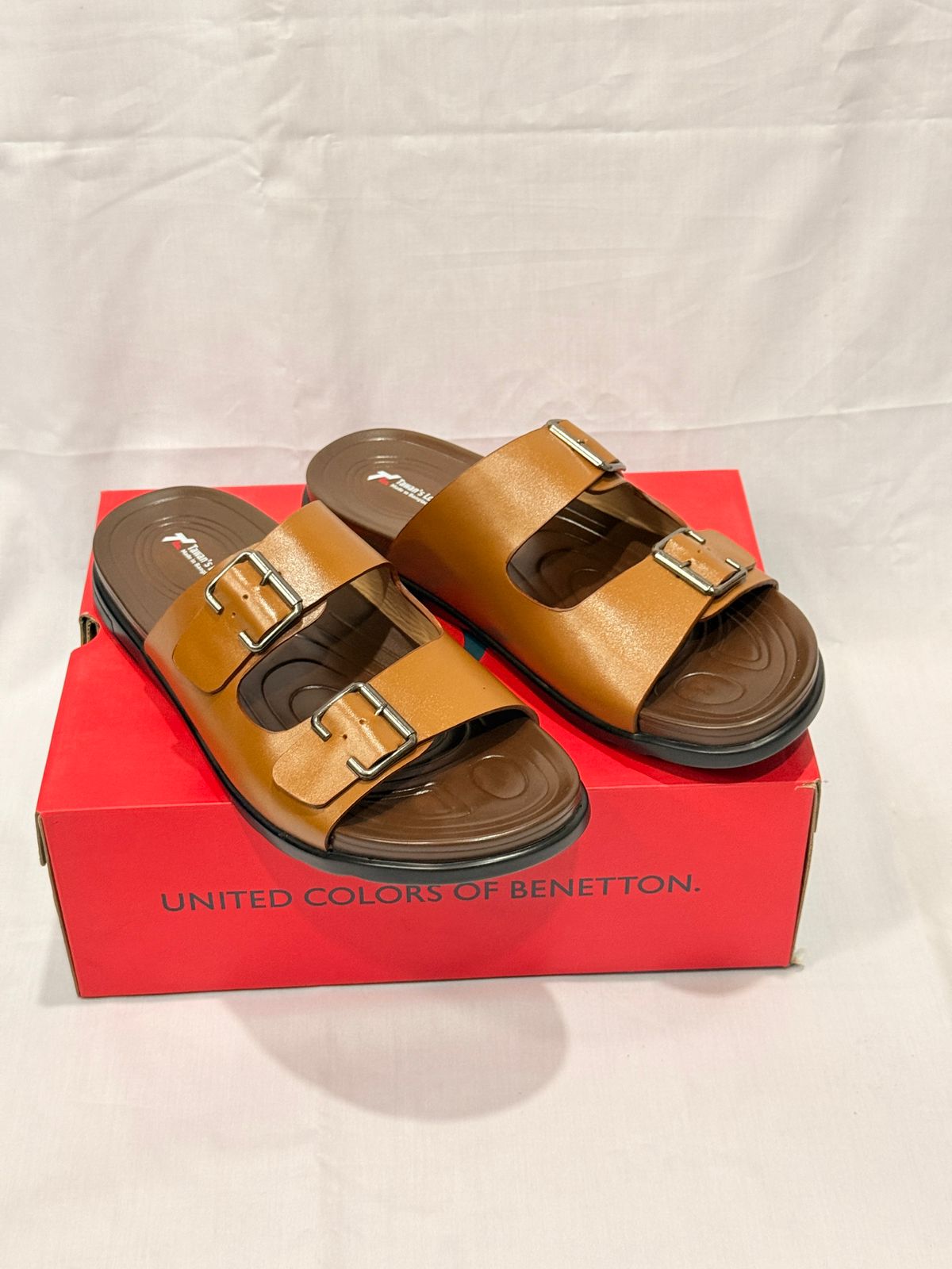 UrbanStride Pro – Dual Buckle Comfort Sandal (Caramel Brown)
