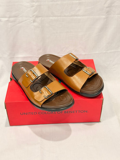 UrbanStride Pro – Dual Buckle Comfort Sandal (Caramel Brown)