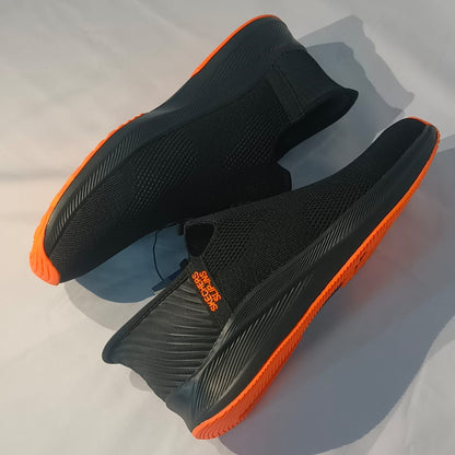 Skechers GoWalk Active Pro Slip-On Sneakers – Lightweight Breathable Comfort (Black/Orange)